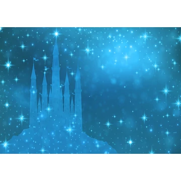 Káprázatos Disney kastély, kékes színvilágú óriásposzter, vlies 368x254