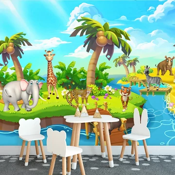 Madagaszkár jellegű állatkert fali poszter, vlies 368x254