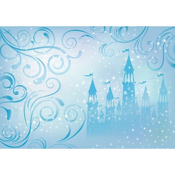 Káprázatos Disney kastély, világoskék színvilágú óriásposzter, vlies 368x254