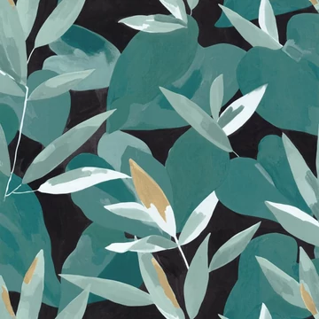 Gouache festéssel készült szirmok, tündöklő kék színű tapéta