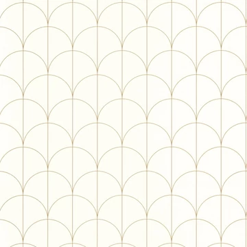 Eleganciát jelképező, geometrikus mintázatú, fehér-arany színű tapéta