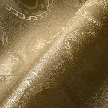 Versace, klasszikus márkajelzéssel ellátott exkluzív, arany színű tapéta
